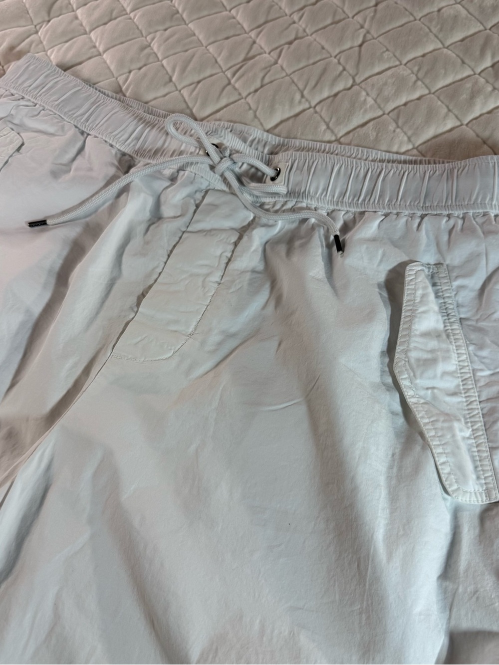 James Perse Los Angeles Men's Lightweight Drawstring Cargo Pants White Size 4 XL